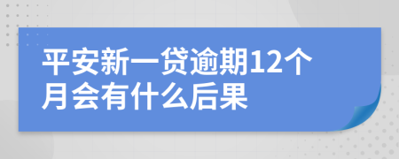 平安新一贷逾期12个月会有什么后果