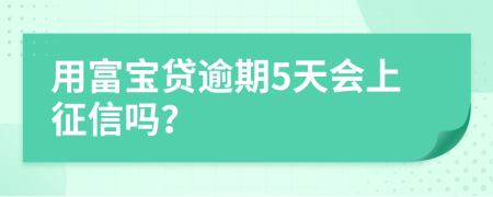 用富宝贷逾期5天会上征信吗？