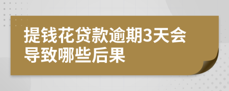 提钱花贷款逾期3天会导致哪些后果