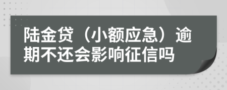 陆金贷（小额应急）逾期不还会影响征信吗