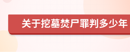 关于挖墓焚尸罪判多少年