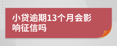 小贷逾期13个月会影响征信吗