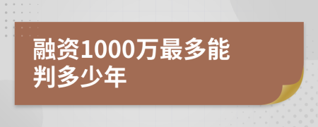 融资1000万最多能判多少年