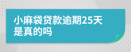小麻袋贷款逾期25天是真的吗