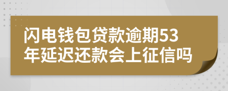 闪电钱包贷款逾期53年延迟还款会上征信吗