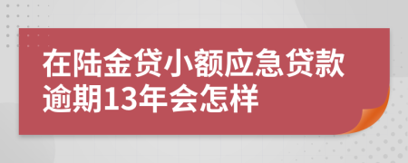 在陆金贷小额应急贷款逾期13年会怎样