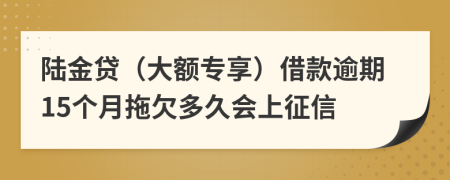 陆金贷（大额专享）借款逾期15个月拖欠多久会上征信