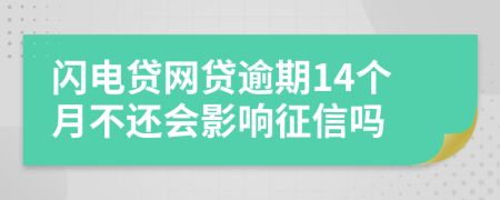 闪电贷网贷逾期14个月不还会影响征信吗