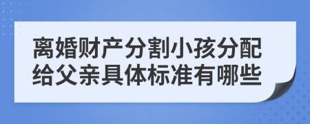 离婚财产分割小孩分配给父亲具体标准有哪些