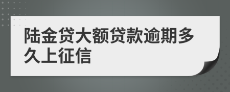 陆金贷大额贷款逾期多久上征信