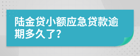 陆金贷小额应急贷款逾期多久了？