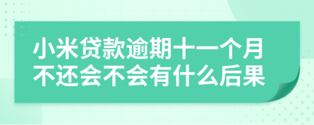 小米贷款逾期十一个月不还会不会有什么后果