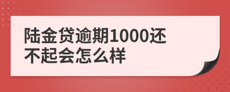 陆金贷逾期1000还不起会怎么样