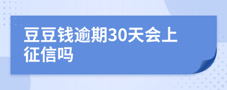 豆豆钱逾期30天会上征信吗