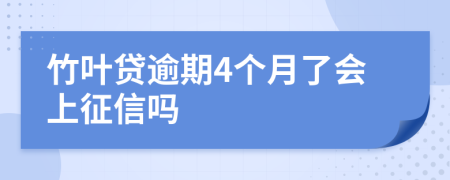 竹叶贷逾期4个月了会上征信吗