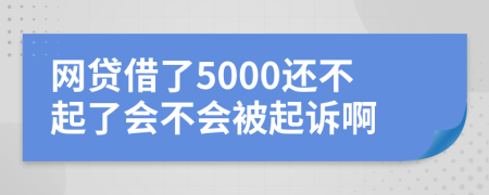 网贷借了5000还不起了会不会被起诉啊