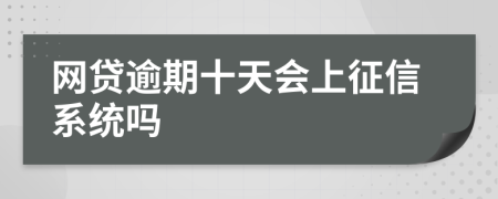 网贷逾期十天会上征信系统吗