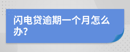 闪电贷逾期一个月怎么办？