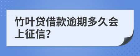 竹叶贷借款逾期多久会上征信？