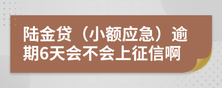 陆金贷（小额应急）逾期6天会不会上征信啊