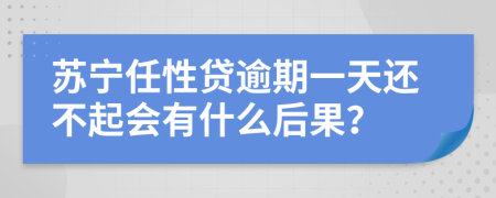 苏宁任性贷逾期一天还不起会有什么后果？