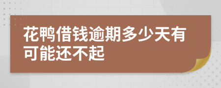 花鸭借钱逾期多少天有可能还不起