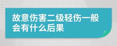 故意伤害二级轻伤一般会有什么后果