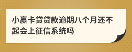 小赢卡贷贷款逾期八个月还不起会上征信系统吗