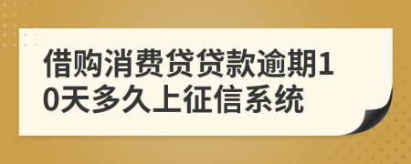 借购消费贷贷款逾期10天多久上征信系统