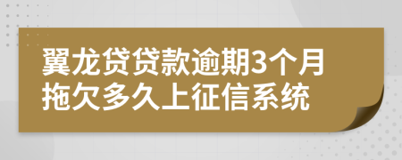 翼龙贷贷款逾期3个月拖欠多久上征信系统