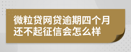 微粒贷网贷逾期四个月还不起征信会怎么样