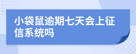 小袋鼠逾期七天会上征信系统吗