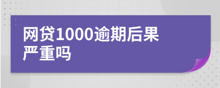 网贷1000逾期后果严重吗