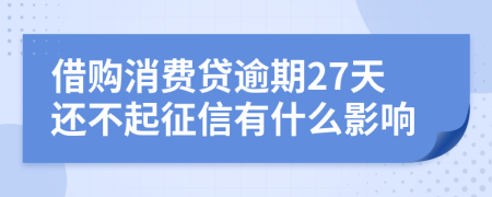 借购消费贷逾期27天还不起征信有什么影响