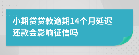 小期贷贷款逾期14个月延迟还款会影响征信吗