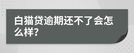 白猫贷逾期还不了会怎么样？