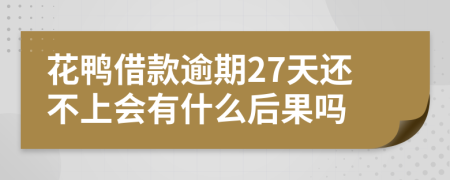 花鸭借款逾期27天还不上会有什么后果吗