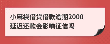 小麻袋借贷借款逾期2000延迟还款会影响征信吗