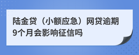 陆金贷（小额应急）网贷逾期9个月会影响征信吗