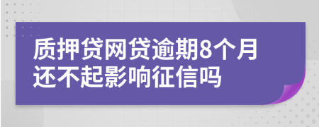 质押贷网贷逾期8个月还不起影响征信吗