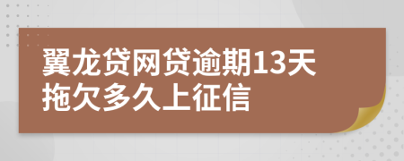 翼龙贷网贷逾期13天拖欠多久上征信