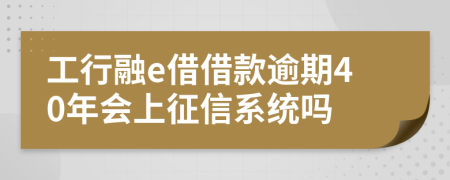 工行融e借借款逾期40年会上征信系统吗