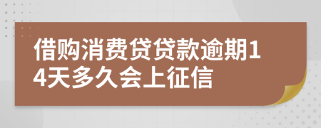 借购消费贷贷款逾期14天多久会上征信