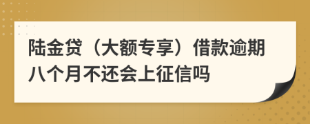 陆金贷（大额专享）借款逾期八个月不还会上征信吗