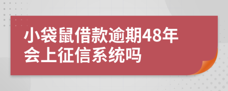 小袋鼠借款逾期48年会上征信系统吗