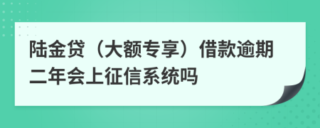 陆金贷（大额专享）借款逾期二年会上征信系统吗