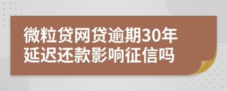 微粒贷网贷逾期30年延迟还款影响征信吗