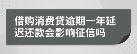 借购消费贷逾期一年延迟还款会影响征信吗