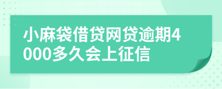 小麻袋借贷网贷逾期4000多久会上征信