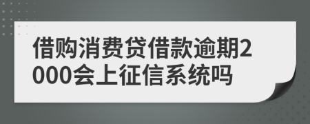 借购消费贷借款逾期2000会上征信系统吗